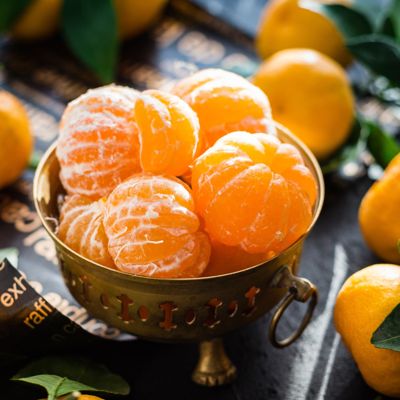View full size image Clementine Mandarin peeled in bowl