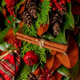 Photo of Stark Crimson Magnolia™ Wreath