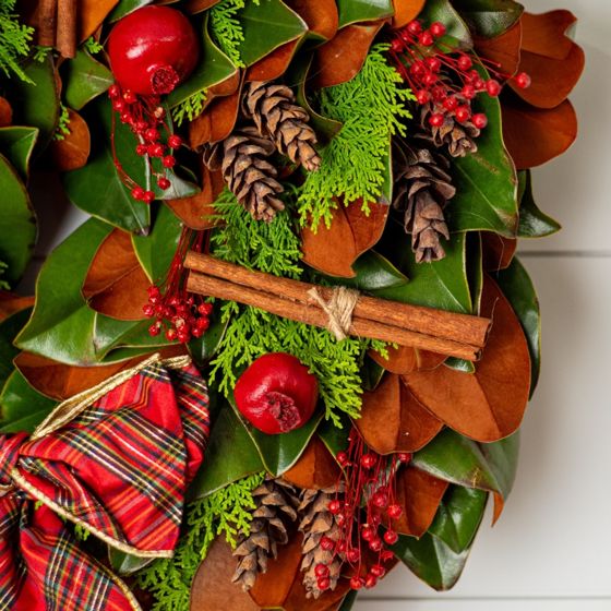 Photo of Stark Crimson Magnolia™ Wreath